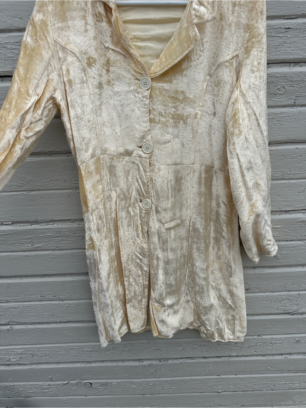 Papillon Blanc Cream Velvet Jacket
